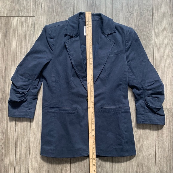 Cinq a Sept Khloe Twill Blazer Ruched Sleeve Blazer Size 2 - Picture 5 of 13